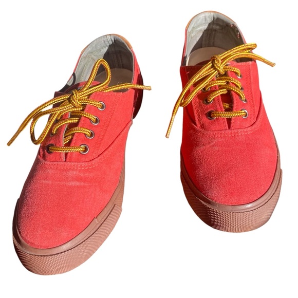 Vintage Polo Sportsman Red Canvas Lug Sole Bottom Quality Outdoor Shoes size 8.5 - Picture 8 of 15